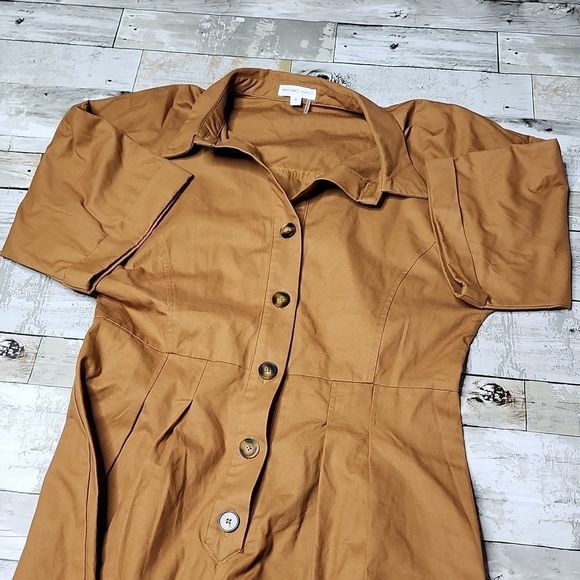 Anthropologie grey lab explorer khaki cargo button down jumpsuit - Picture 3 of 6